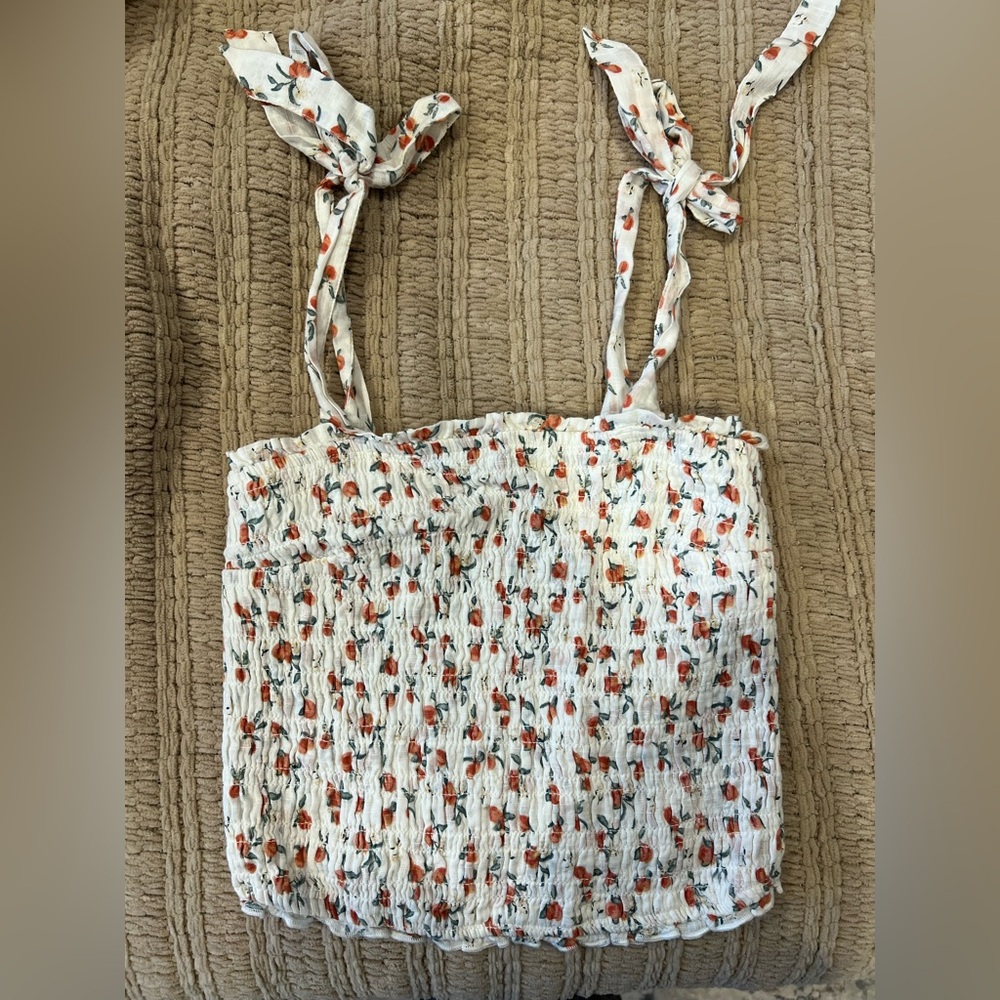 Abercrombie & Fitch Floral Camisole in White and Orange